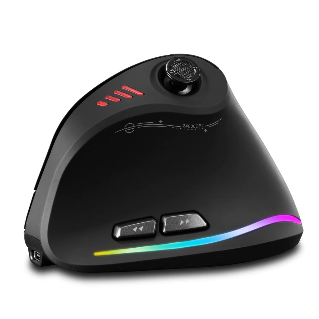 ZELOTES F18 Vertical Ergonomic Mouse 2.4G Wireless Mouse Bluetooth 24000DPI with Programming Gaming Mouse for PC Computer Laptop